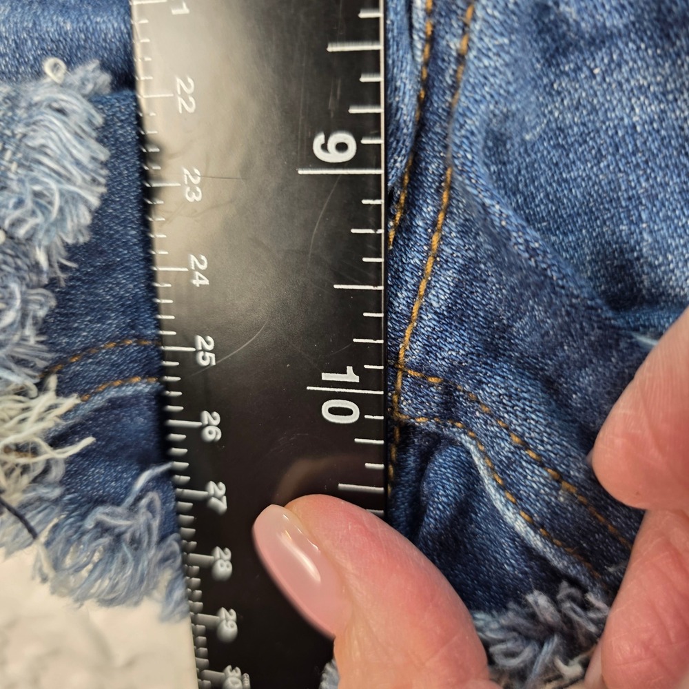 American Eagle Outfit Bundle Super Hi-Rise Shortie 10 Ribbed Tee M Black Blue - Picture 5 of 10